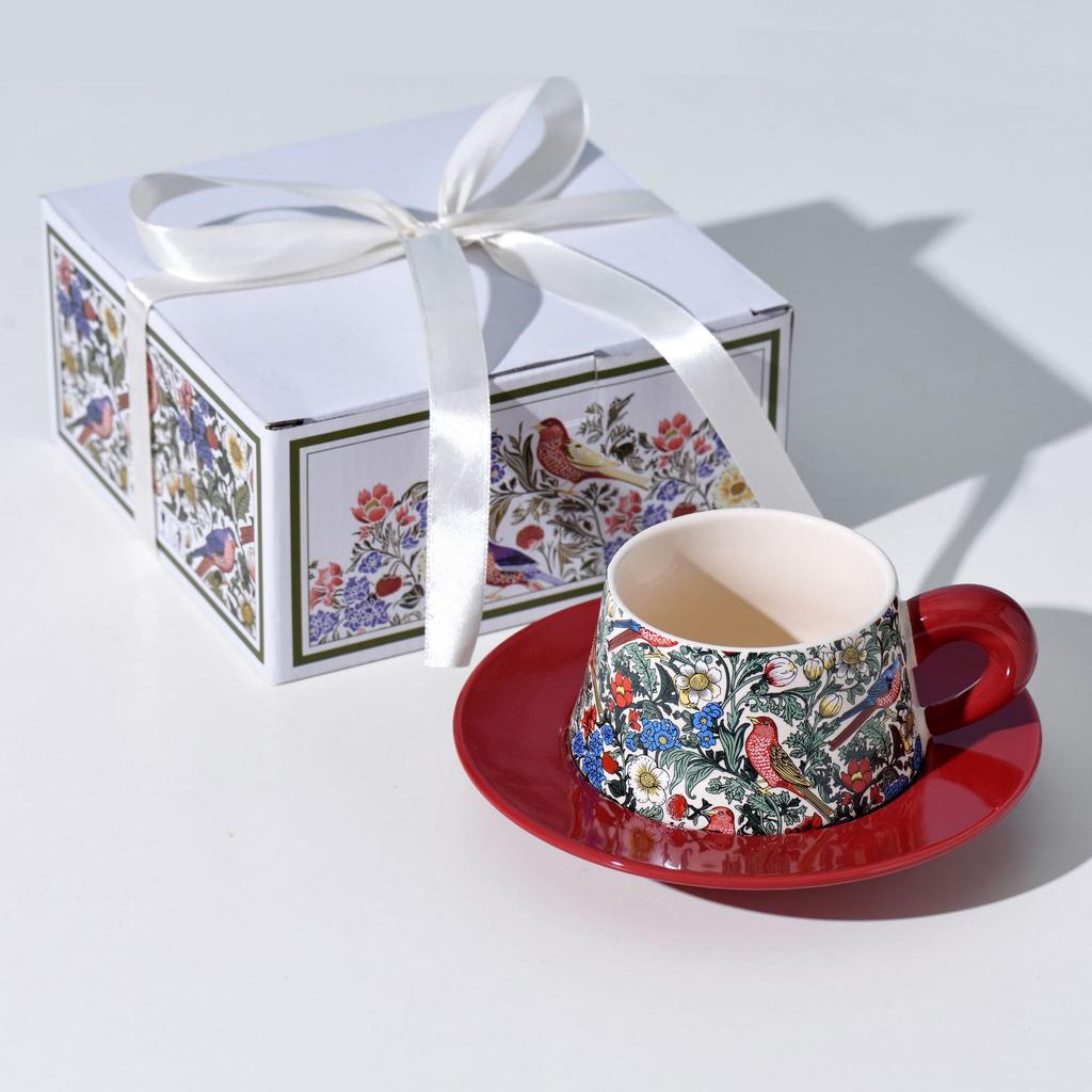 3-teiliges Set Luxus Keramik Kaffeetasse & Untertasse Set, Elegante Nachmittagstee Latte Tassen, Boutique-Geschenk für Zuhause, Minimalistisches Design
