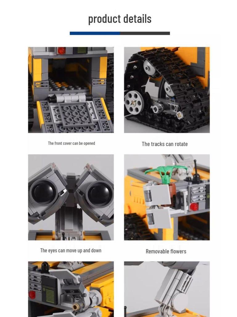 Programmable Remote Control WALL-E Robot Building Kit, 676 Pieces
