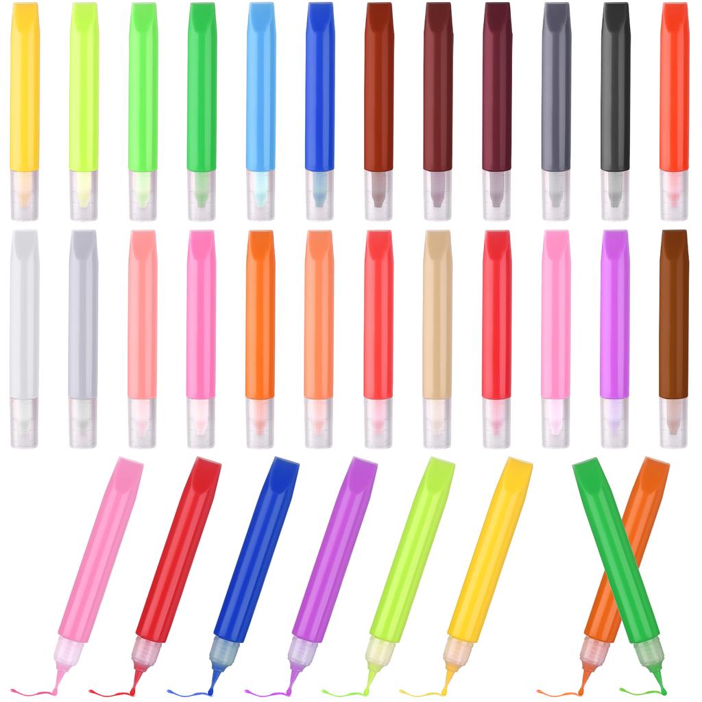 24Pcs Suncatcher Paint Pens 10Ml Premium Extra Fine Point Acrylic Paint Marker Pens Diy Stained Glass Window Art Paint Pen Stain