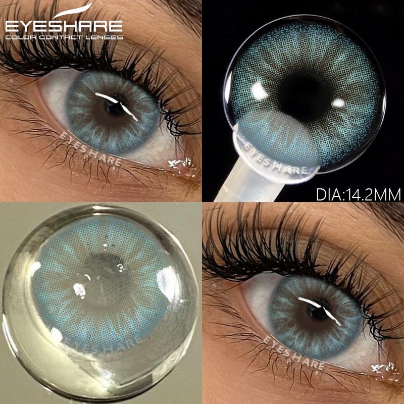 Natural Color Contacts Lenses for Eyes 1 Pair Colorful Beautiful Pupil Blue Colored Lenses Brown Eyes Contact