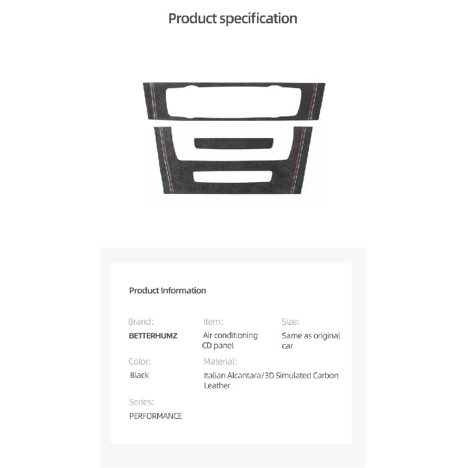 Made of Alcantara Sticker For BMW E90 E92 E93 Series 3 Center Console CD Panel Trim Frame Performance Car Interior Accessories