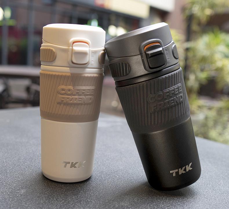 TKK Kubek Termiczny Podróżny ze Stali Nierdzewnej o Dużej Pojemności do Biura i Samochodu - Stylowy i Przenośny dla Kobiet
