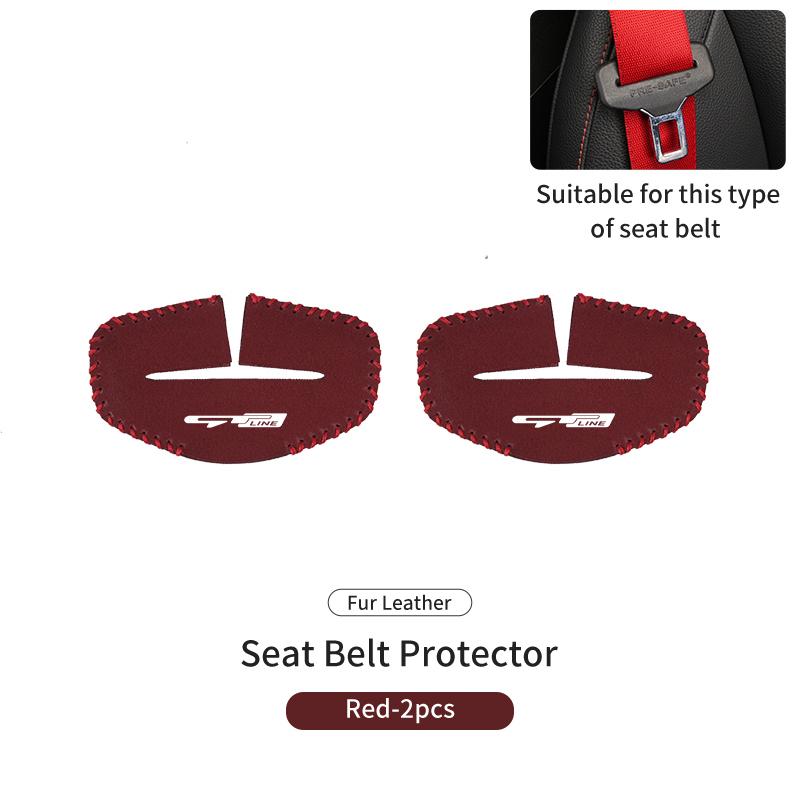QDIM8 2PCS Car Seat Belt Anti Scratch Buckle Protector Cover Accessories For KIA gt gtline Xline ceed Forte RIO STINGER Seltos K3 K4