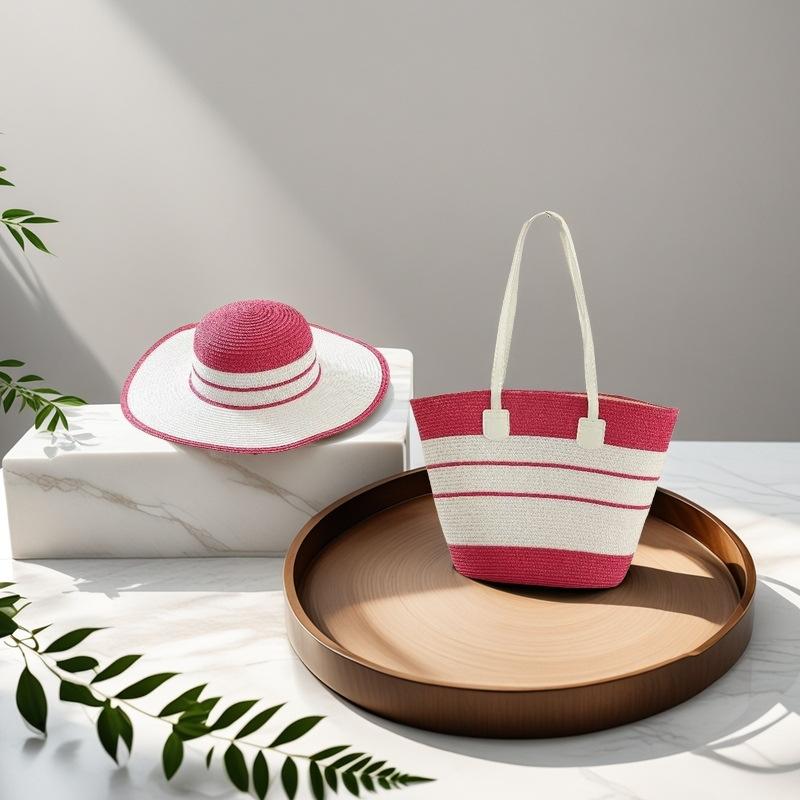 Strohtasche Reise Strandtasche Mode vielseitige Tasche Umhängetasche Stroh Rattan gewebte Tasche Frauen