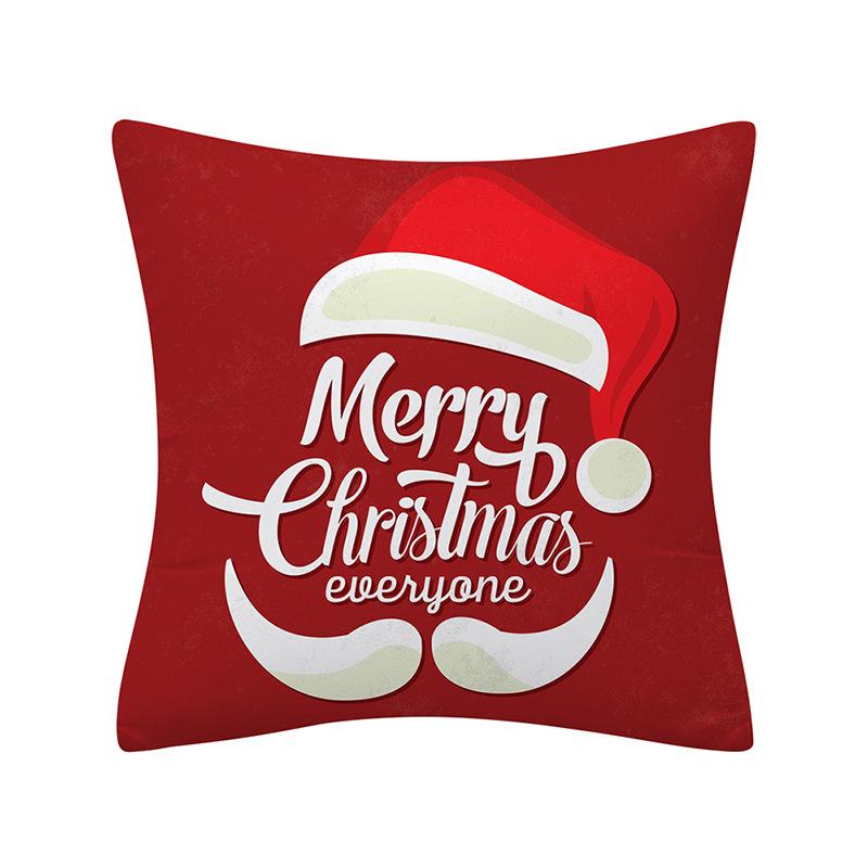 Merry Christmas Santa Claus Printed Pattern Cushion Cover for Home Living Room Sofa Decoration Square Pillowcase 45x45cm