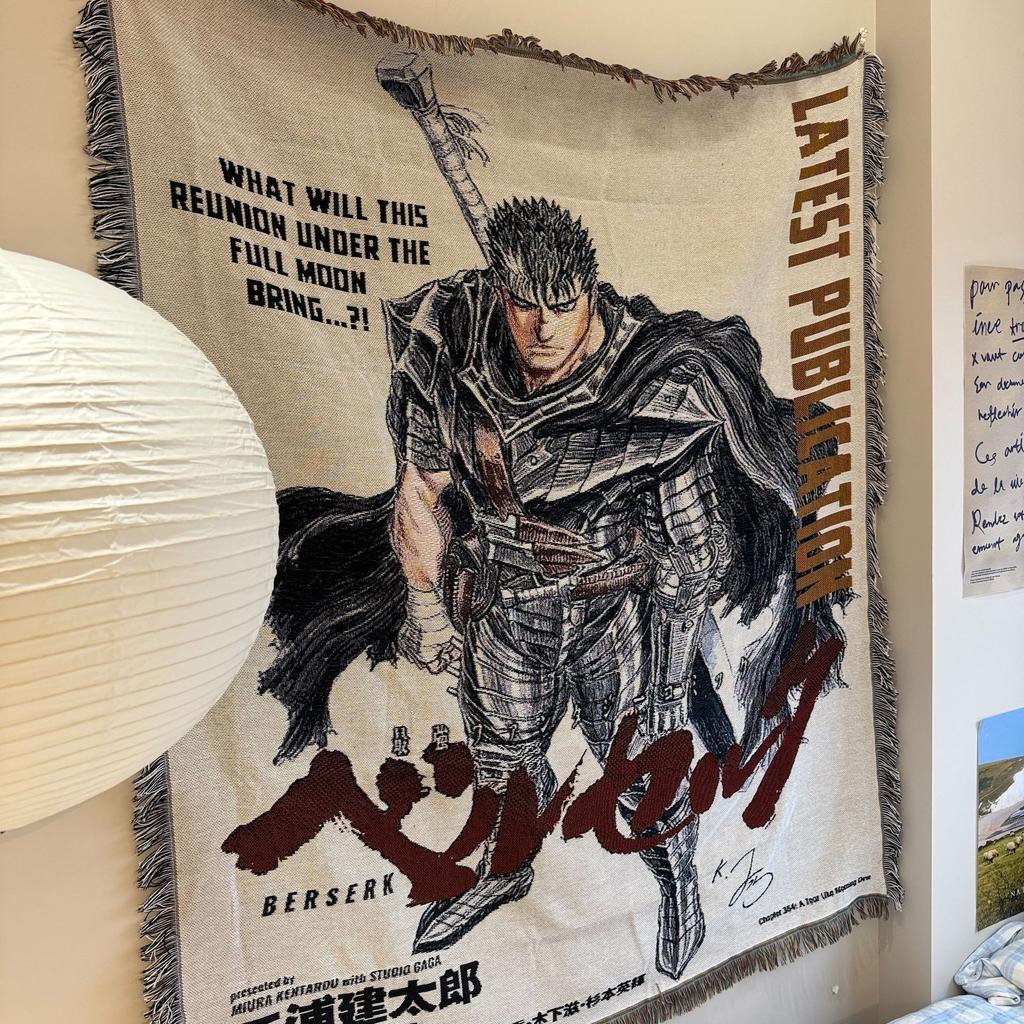 Anime Cotton Handmade Woven Blanket Rug Throw Tapestry Home Decoration Kids Girl Boy Birthday Gift New Year 130X160Cm