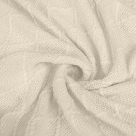 Knitted Blanket with Tassels Lightweight Stretchy Woven Blanket for All Season Machine Washable Throw Blanket for Couch Bed Sofa