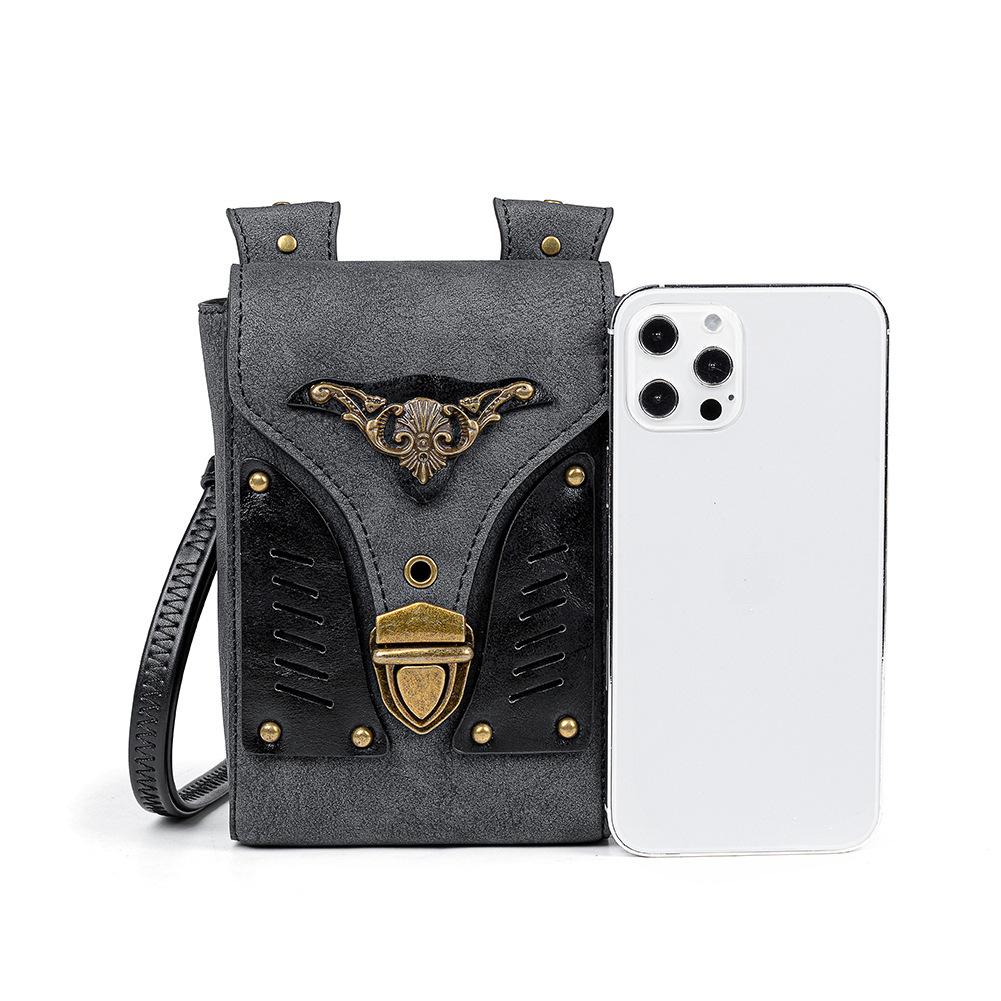 Tasche Damen Punk Lokomotive Ein Schulter Schräg über Körpertasche MINI mini Kontrastfarbe Kleine quadratische Tasche