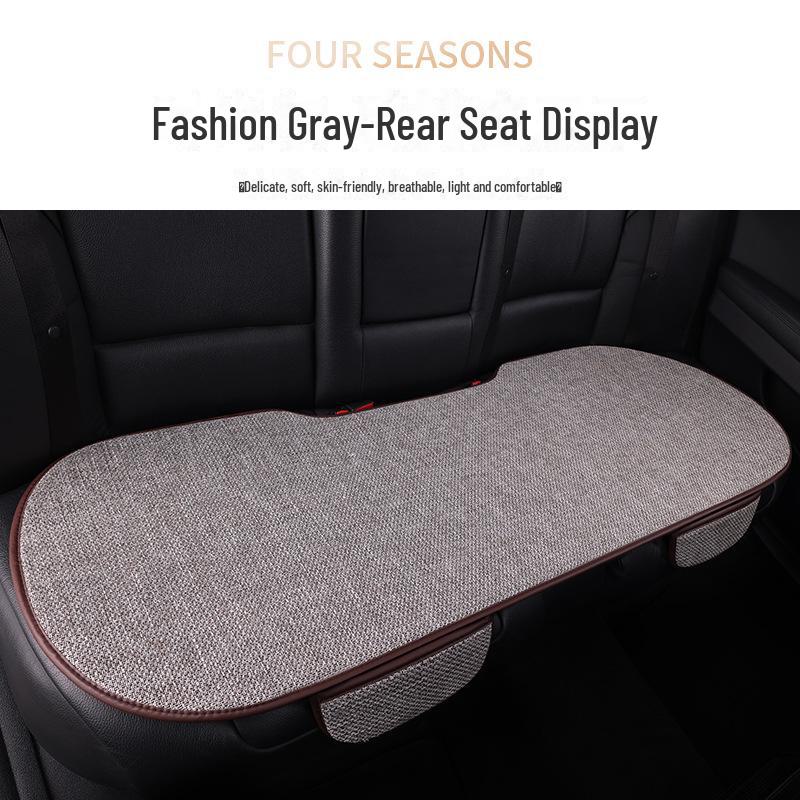 All-Season Light Luxury Ice Silk Linen Car Seat Cushions, Breathable & Non-Slip