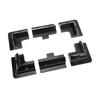 6 Pcs ABS Plastic Corner Bracket Solar Panel Roof Drill Free Mount for RV Boats Motorhomes Buses Black