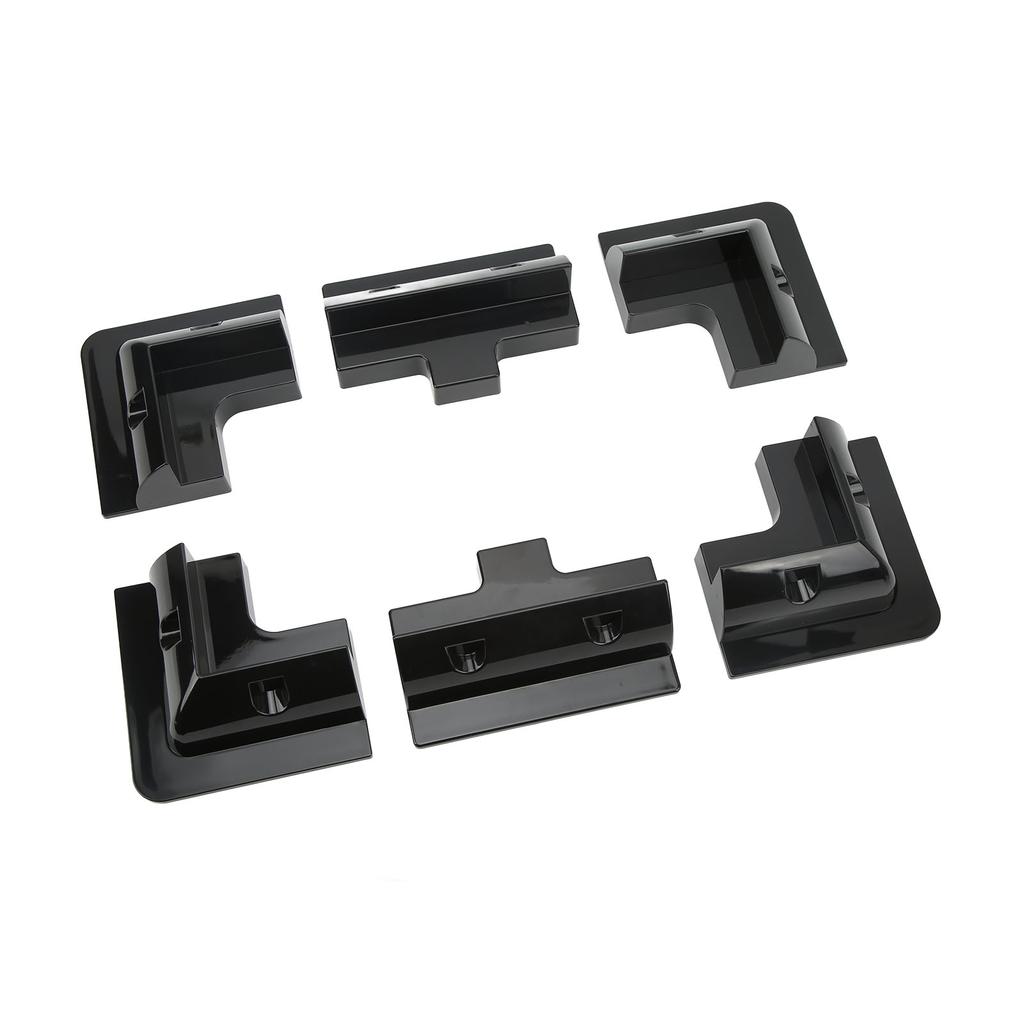 6 Pcs ABS Plastic Corner Bracket Solar Panel Roof Drill Free Mount for RV Boats Motorhomes Buses Black