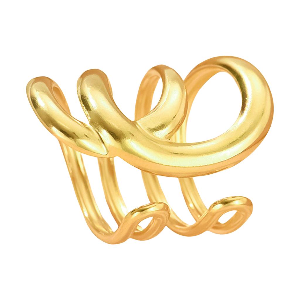 Irregular Line Rings Hollow Rings Elegant Abstract Rings Suitable for Fashion Youthful Women Daily and Party Use