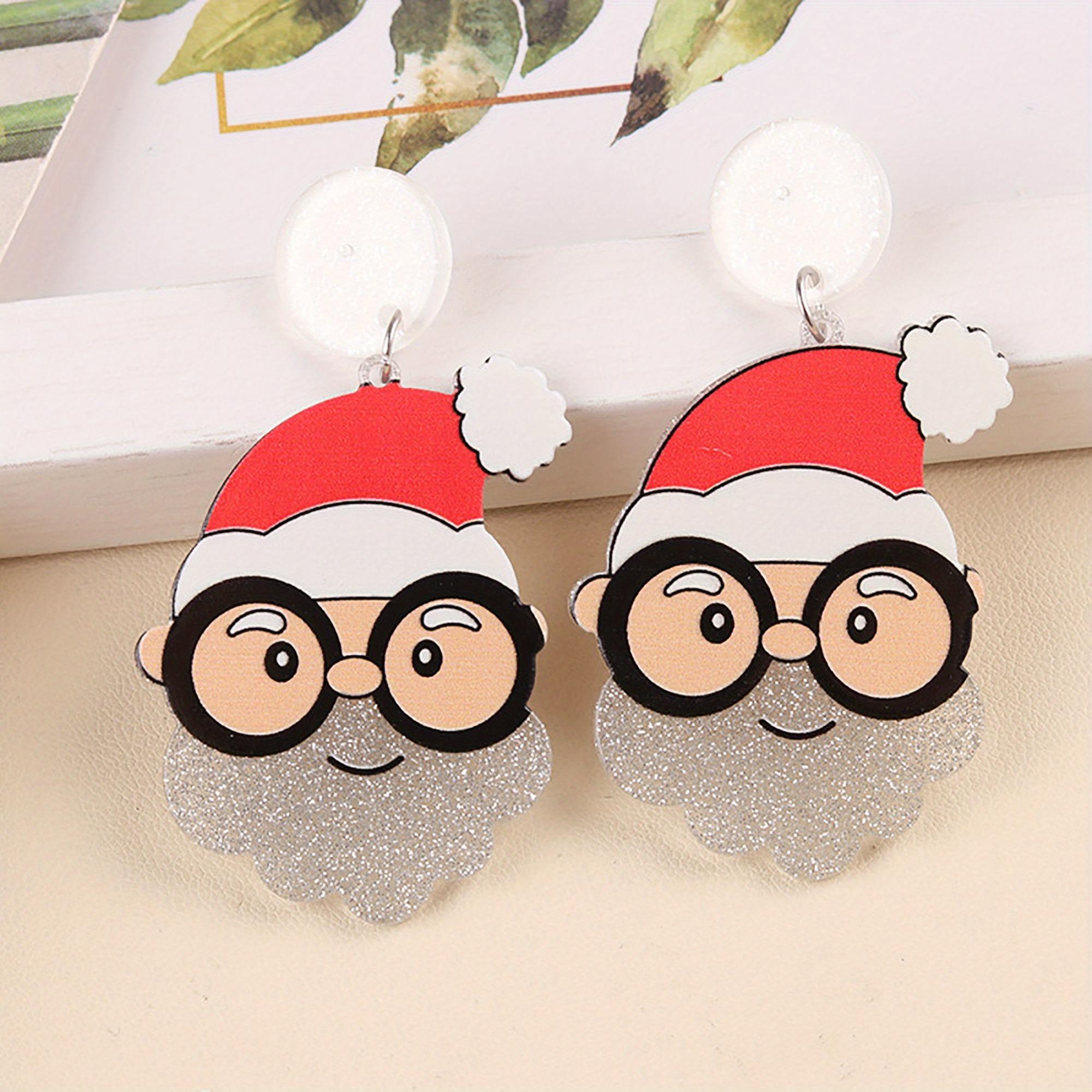 Christmas Earrings Earrings Santa Dwarf Christmas Tree Earrings Earrings Acrylic Dangle Earring Christmas Christmas Stud Earring