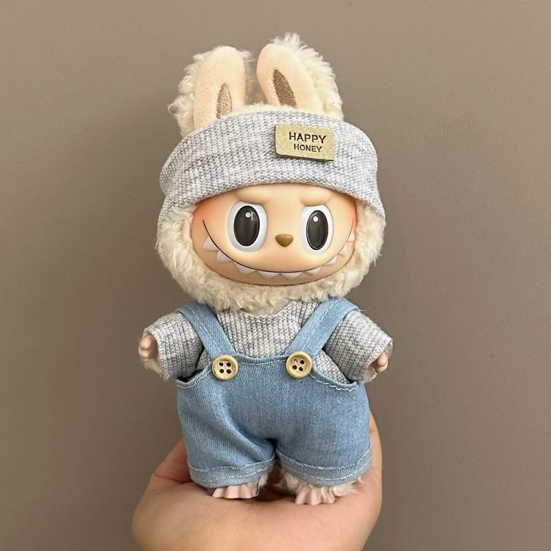 15-17cm Labubu Clothing Set Suitable for V1 V2 V3 Plush Doll Fashion Clothing Accessories Overalls Skirt Children's Toys Gifts