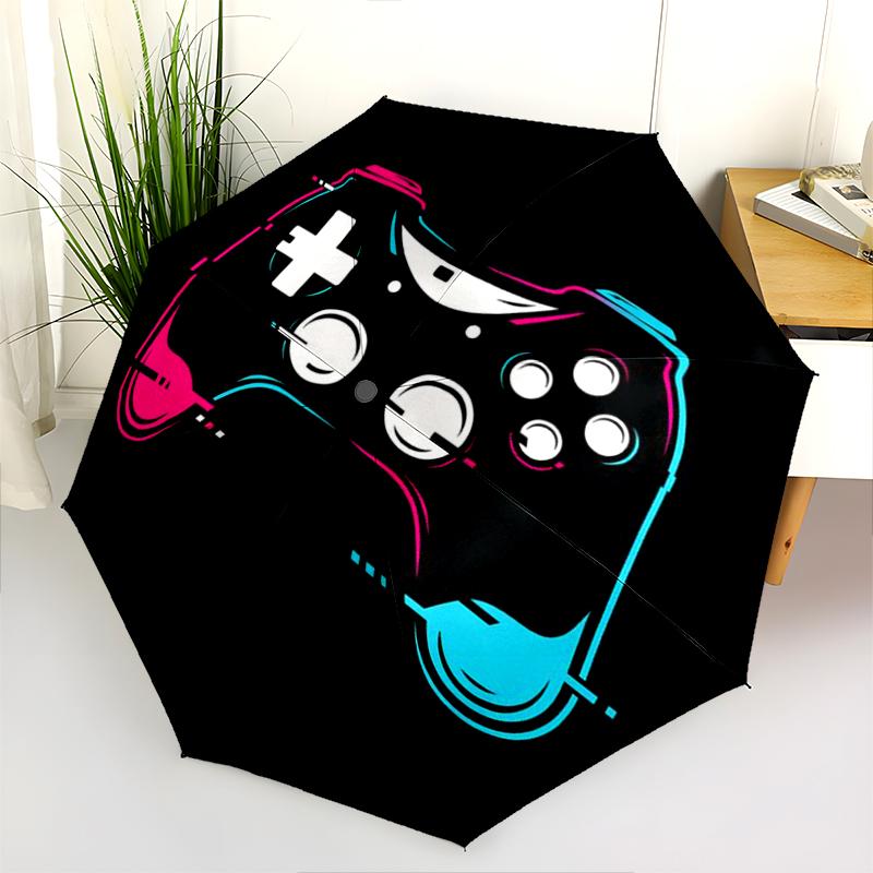 

1PC Game theme Umbrella Portable Folding Umbrella Iron Frame Hole Bone Structure Outdoor Home Umbrella A7 разноцветный