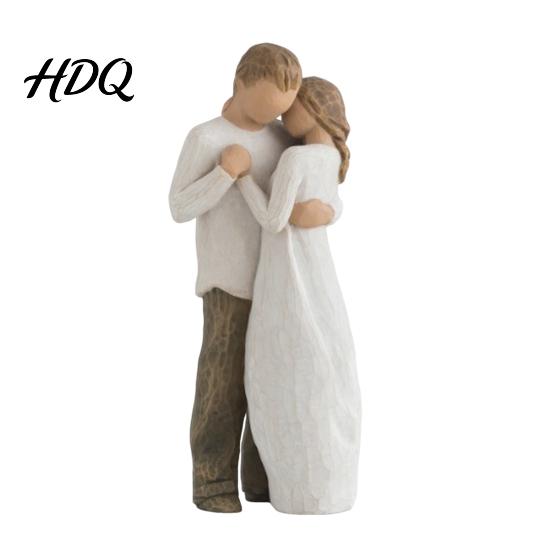 Mother And Child Embrace Ornament Wooden Texture Resin Figurine Hand Carved & Child/Family/Couple/Dog Owner Sentimental Gift for Her Statue,