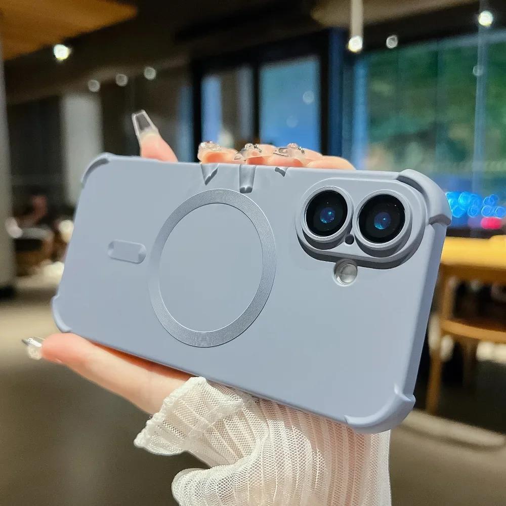 Gradient Color Shockproof For Magsafe Magnetic Phone Case with Camera Lens Protector for iPhone 16 Pro Max 15 14 Plus 13 12