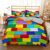 3D Building Block Pattern Duvet Cover Set Bedroom Polyester Quilt Cover Bedding Set With Pillowcase Home Decor King Queen Size
