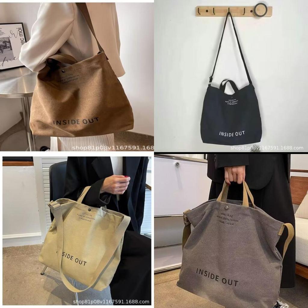Borsa a tracolla in tela da uomo con grande capacità e design a lettere per l'uso quotidiano