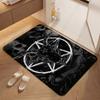Dark Gothic Pentacle Ruby Accents Patterned Rug Nonslip Thick Carpet For Living Room Bedroom Hallway Home Decor Birthday Gift