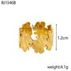 INSSGG Elegant Maple Leaf Adjustable Ring: Textured Hollow Tree Leaf Design