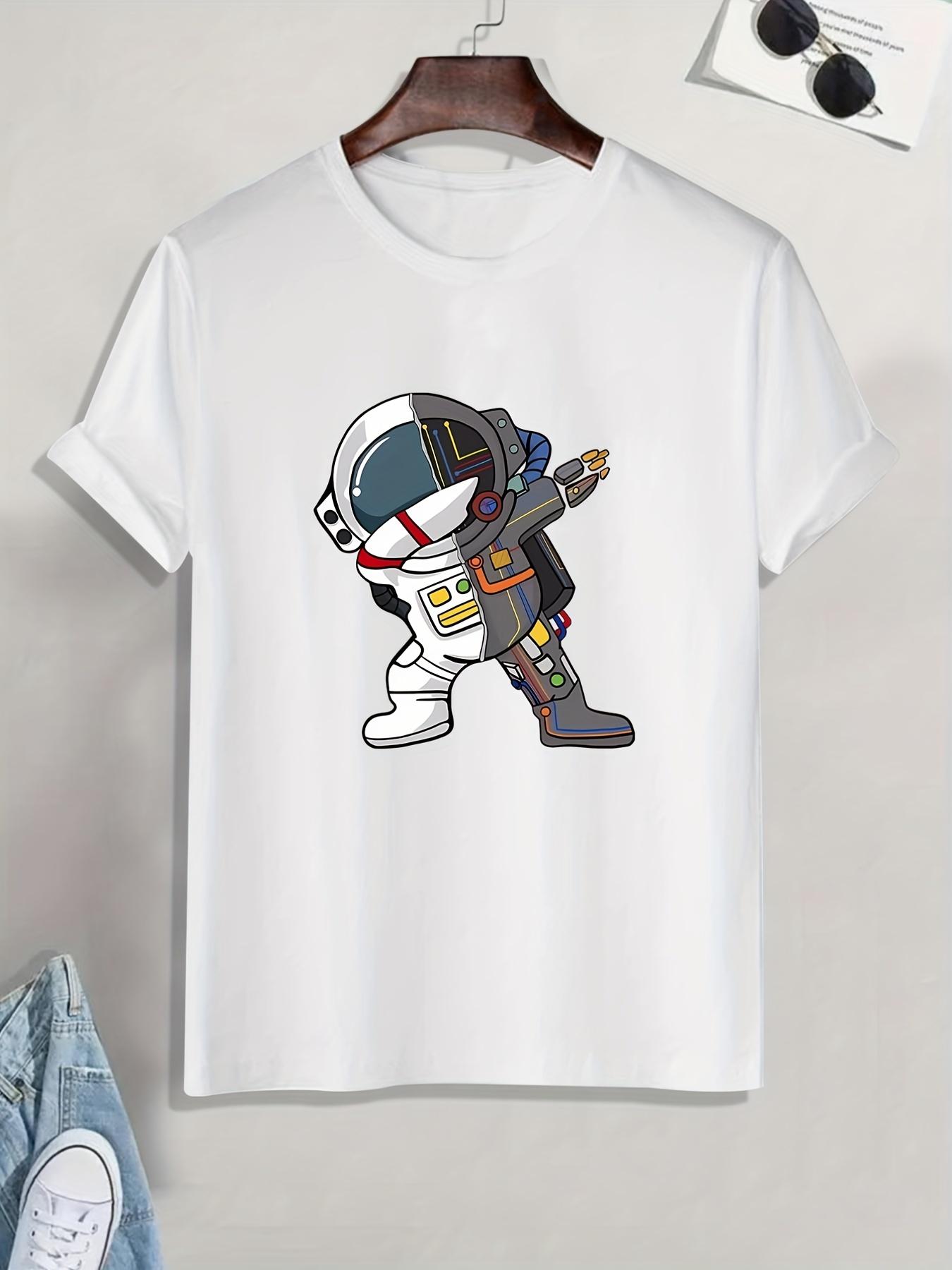 Astronaut In Victory Pose Print T Shirt L