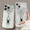 Capa de Aranha Preta para Realme C53 C55 C67 C33 C30 C35 C51 C21Y C25Y C20 C15 C21 7i 8i 9i 9 10 12 Pro Plus 8 5G Casal Capa Fofa