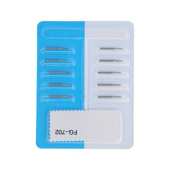 10pcs Tungsten Steel Dental Bur Replacement Dental Drill Bits Accessory for High Speed Handpiece 702