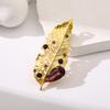 Leaf Brooch Gold Tone Fashion Pin for Women Men