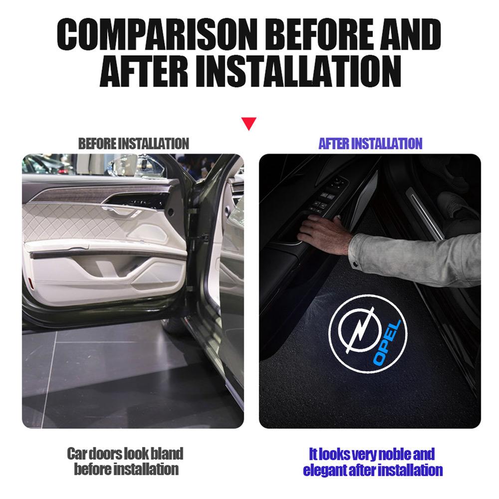 1/2/4Pcs Car Wireless HD Projector Light Auto Door Welcome Lamps For Opel OPC Astra G H J K F Corsa D Zafira B Insignia Mokka DU5