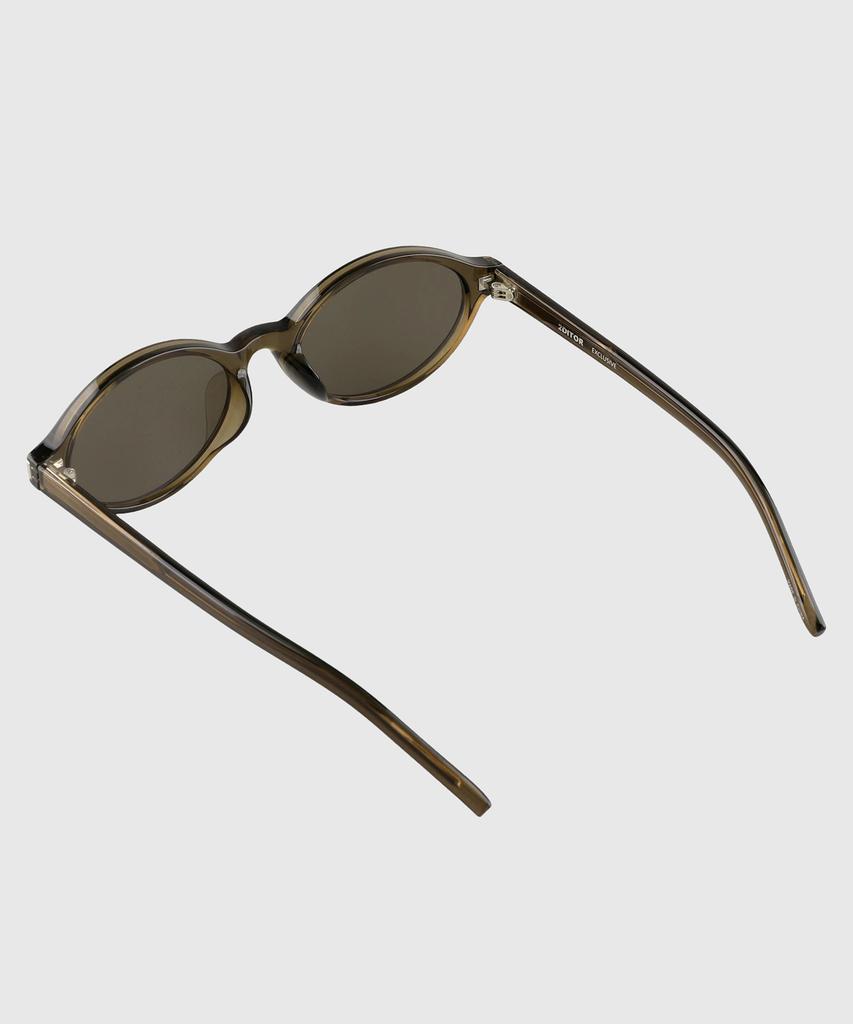 Tuditeo Mon Tinted Lightweight Horn-Rimmed Geek Chic Sunglasses Nylon Tinted Lenses C4 Khaki