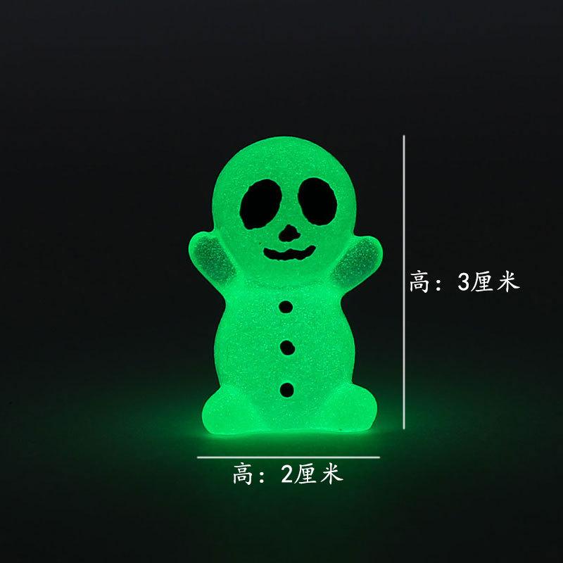 Decor Mini Luminous Ghost Ornament Halloween Decoration Coffin Pumpkin Bat Glowing Home Decoration Micro Miniature Decoration