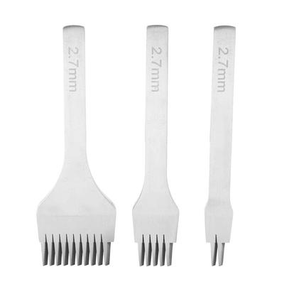 White Steel 2 5 10 Punch Prong Tool Set Lacing Stitching Chisel Set for Leather Crafts