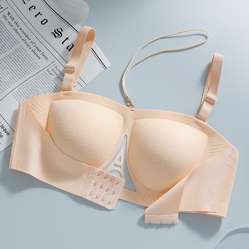 

Adjustable Plus Size Bra for Women Strapless Bra Anti Slip Gathered Strapless and Wrapped Bra 2XL бежевий