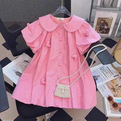 Sweet & Stylish Girls' Summer Short-Sleeved Princess Dress 2024 - Trendy Medium & Large Sizes