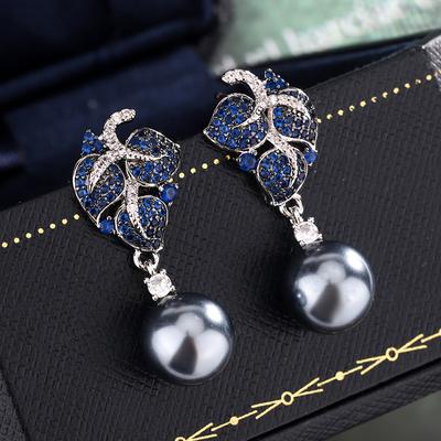 Jewelry Pearl Silver Needle Earrings Fashion Temperament Necklace Pendant Black Gold