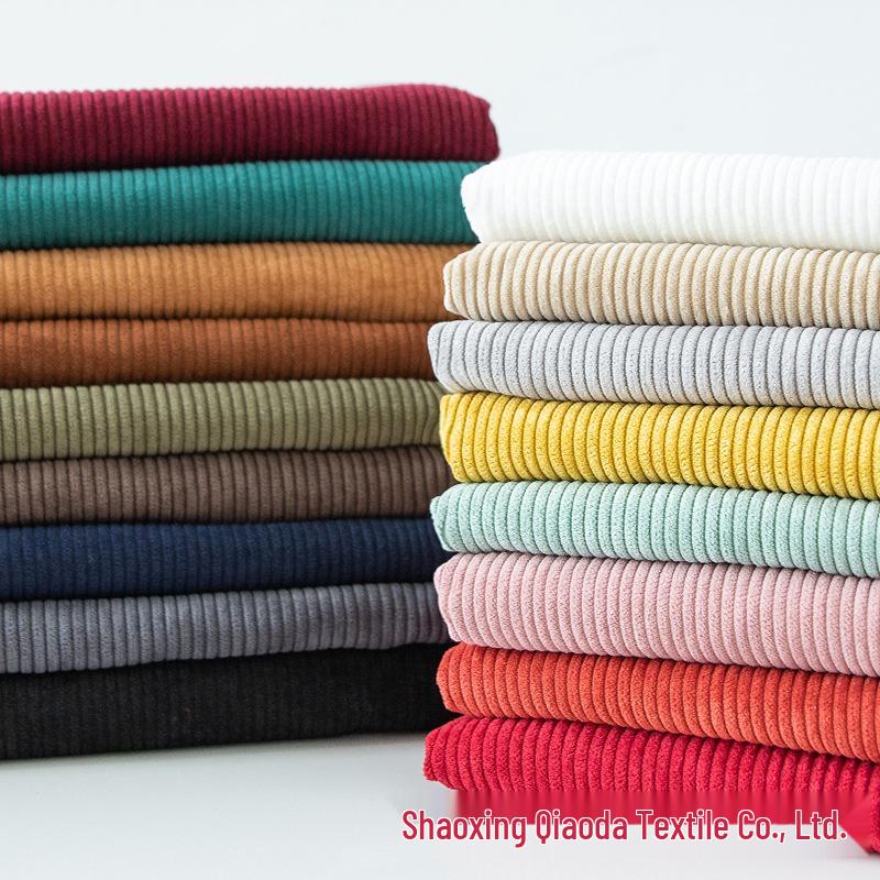 Corduroy 8-Wale Non-Stretch Fabric for Shirts, Jackets, Sofa Covers, Cotton Pants, and Toys.