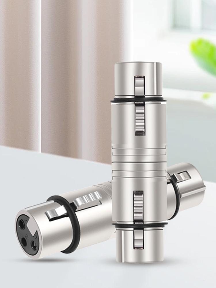 XLR 3 Pin To 3 Pin Microphone Line Adapter XLR Adapter XLR Female To Female 3 Pin Connector for Microphone Mixer