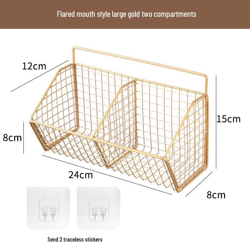 Wall-Mounted Spice Rack & Vegetables Basket with Onion, Ginger, Garlic Storage