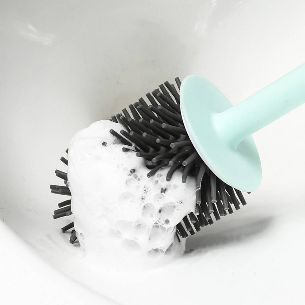 Silicone Toilet Brush Nordic Design Soft Bristle Toilet Brush Bathroom Cleaning Water-Resistant Effortless To Clean