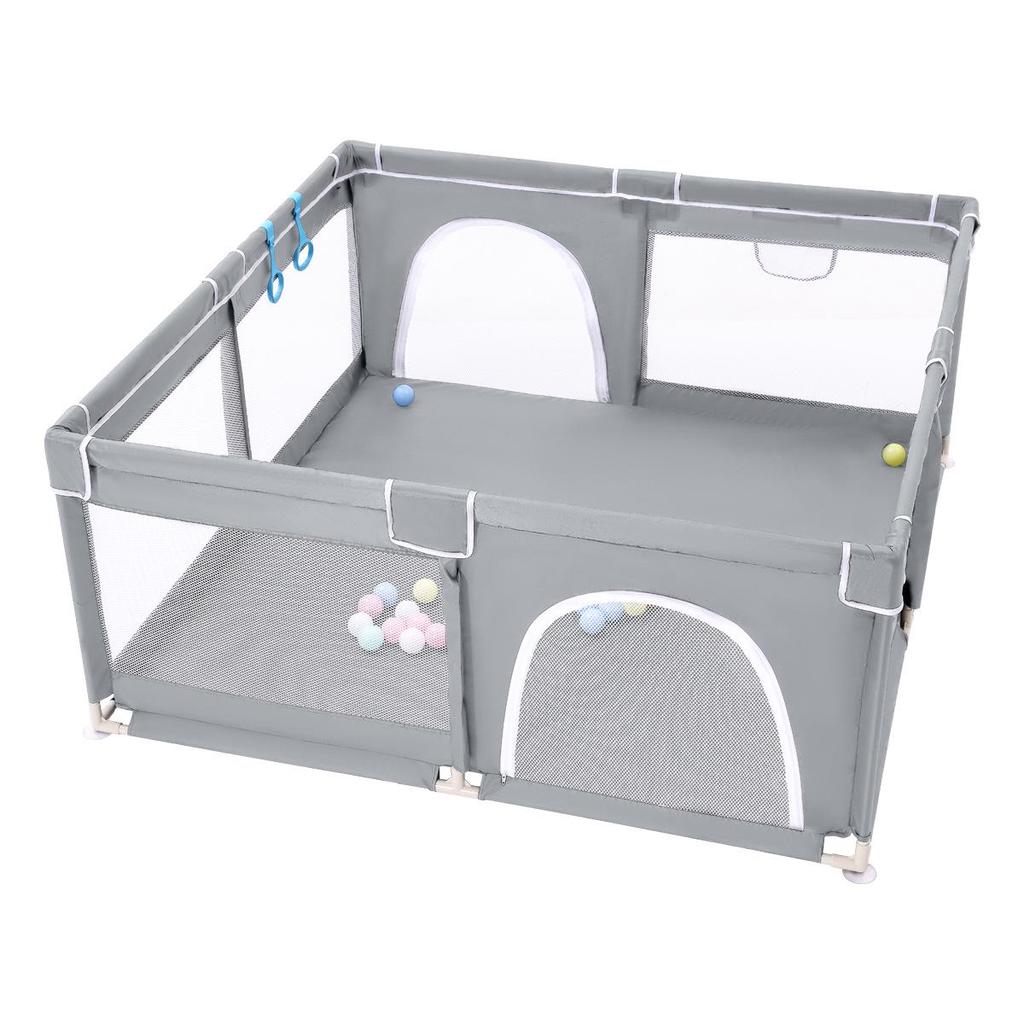 Children's Indoor Safety Play Fence with Crawling Mat - Home Playground Guardrail and Floor Barrier