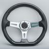3-Spoke Carbon Film D-Shape Steering Wheel Vintage JDM Deep Dish Racing Steering Wheel PC-ST59