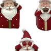 3pcs/set Mini Santa Claus Resin Statue Creative Red Santa Claus Doll Santa Claus Ornaments  Holiday