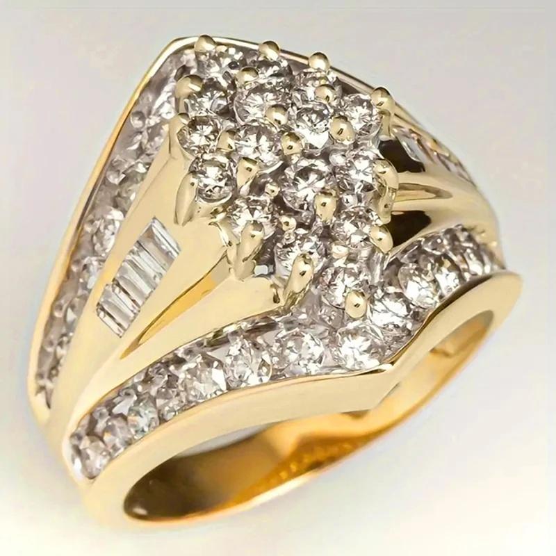 

CAOSHI Luxuriant Eternity Women s Rings for Engagement Wedding Romantic Accessories Gold Color Anniversary Party Zircon Gifts 10