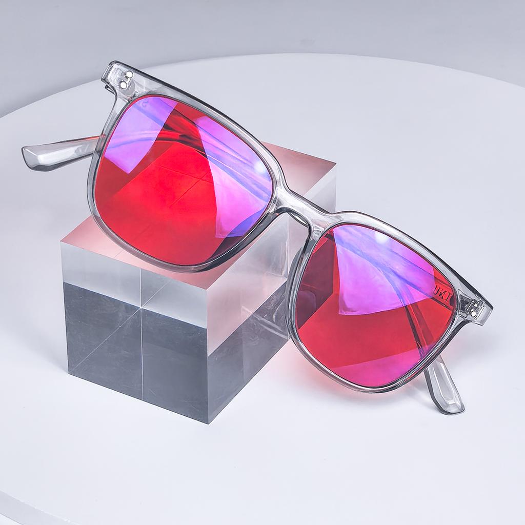SHINU Red Lens Blue Light Blocking Glasses for Better Sleep Anti Fatigue Computer Glasses TR90 Frame Y2k Style