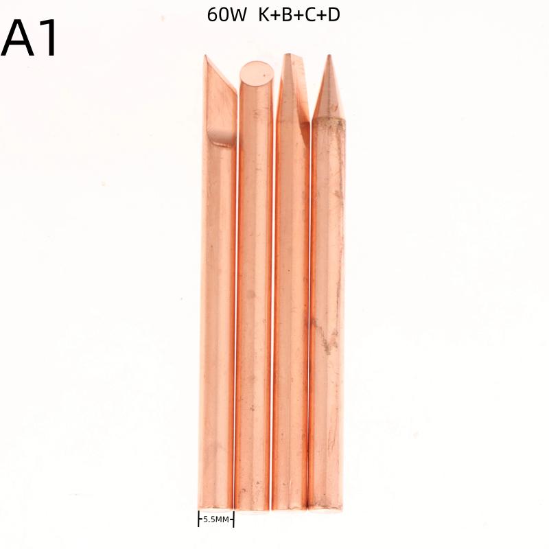 4Pcs External Heat Soldering Iron Tip B C D K Pure Copper Solder Head 30W 40W 60W Replacement Tip Welding Repair Tools