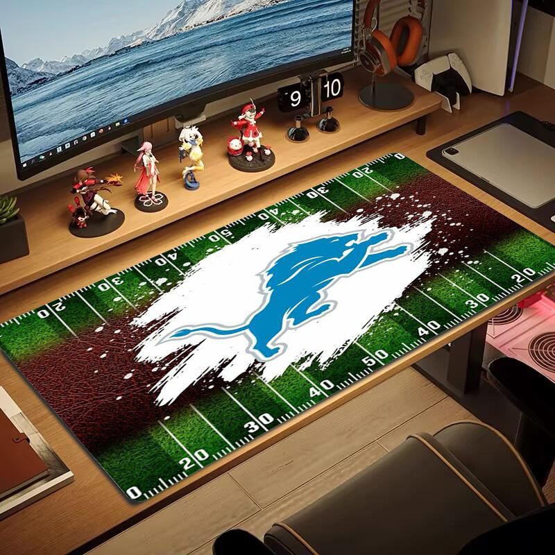 Detroit Lions Logo Color Mouse Pad Large Gaming Table Cushion Non-slip Laptop Tablet Big Mousepad XXL Mat Mini PC Playmat With Lock Edge