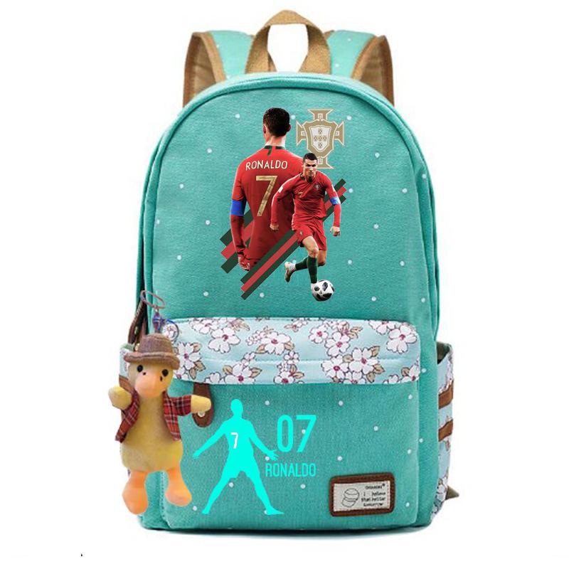 Youth football star Ronaldo primary and secondary school student schoolbag female casual backpack