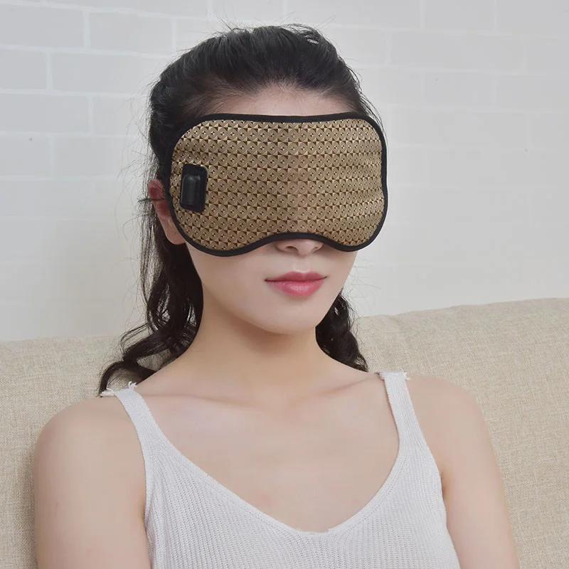 Elektrische Jade Augensteinmaske Turmalin Heizendes Augenmassagegerät Heiße Kompresse Augenmuskelentspannung Schlafkomfort