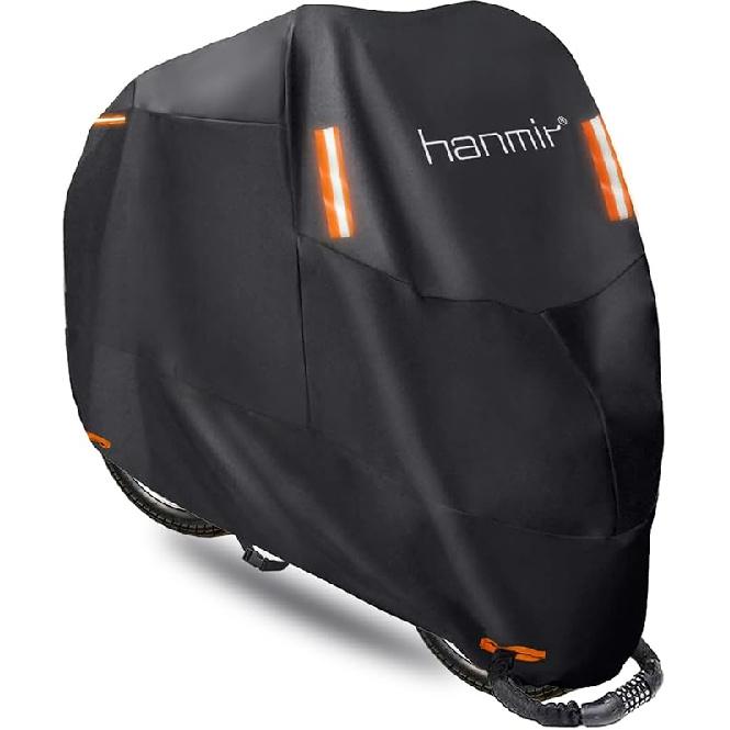 Motorcycle Cover,Motorbike Cover All Season Universal Weather Waterproof Sun Outdoor Protection With Lock-Holes & Storage Bag,XXL Motorcycles Vehicle